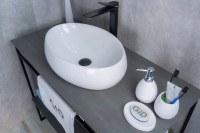 Накладная раковина GID Lago N9030b 48 глянцевая белая, овальная, фаянс