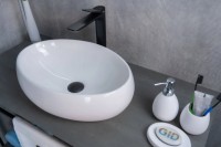 Накладная раковина GID Lago N9030b 48 глянцевая белая, овальная, фаянс