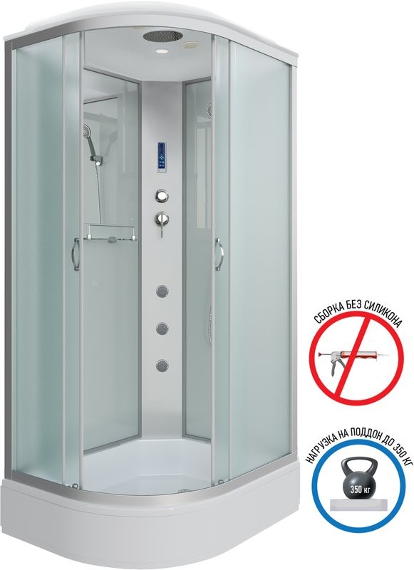 Душевая кабина Niagara Classic NG-33084-14RF 100х80 см, с гидромассажем и пультом управления