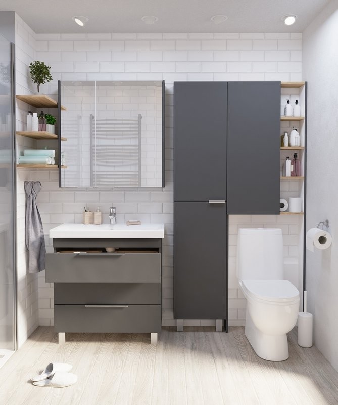 Тумба с раковиной 1MarKa Gaula 60Н black