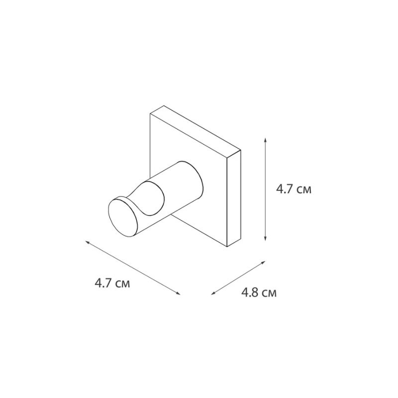 Крючок для ванной одинарный Fixsen Lux Chrome, FX-15005