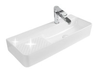 Накладная раковина Aquanet Comfort 326055 80 глянцевая белая, прямоугольная, искусственный камень, со столешницей, с 1 отверстием под смеситель