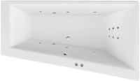 Акриловая ванна Excellent Sfera WAEX.SFP17.LINE P 170x100 см, угловая, правая, встраиваемая, с гидромассажем, белая, асимметричная, с каркасом, со сливом-переливом