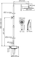 Душевая стойка Wasserkraft Aller A113.118.101.CH Thermo с термостатом, хром