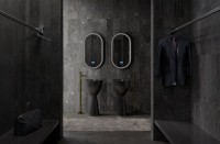 Раковина напольная Abber Karbon AK2003 45 матовая черная, круглая, моноблок