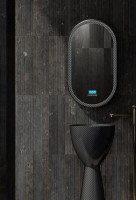 Раковина напольная Abber Karbon AK2003 45 матовая черная, круглая, моноблок