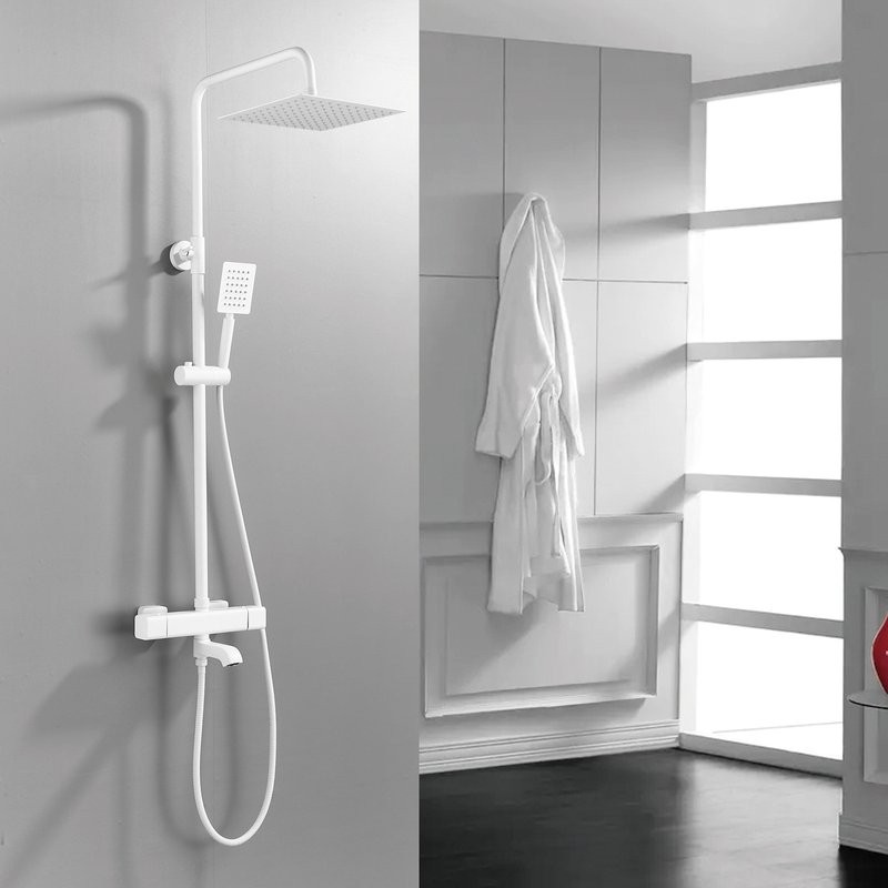 Душевая стойка Shevanik S3096C с термостатом, белый