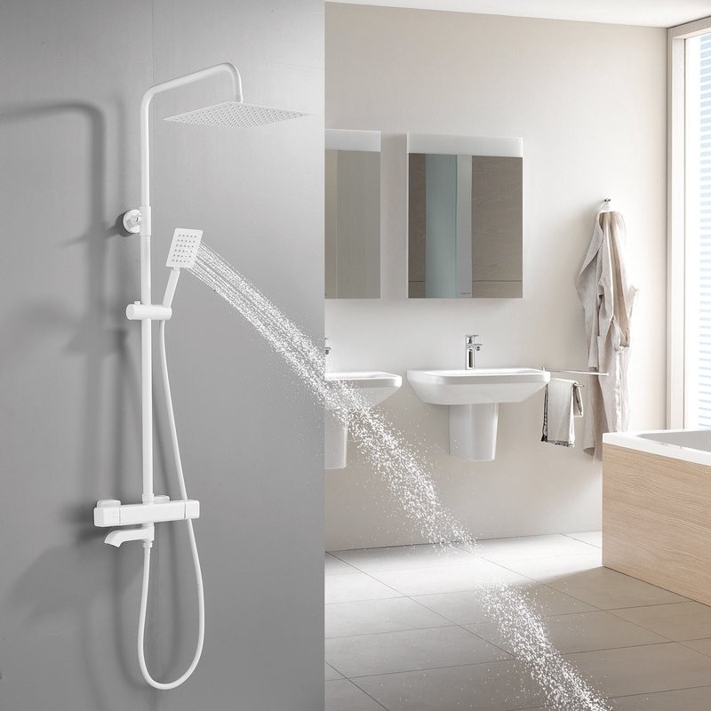 Душевая стойка Shevanik S3096C с термостатом, белый