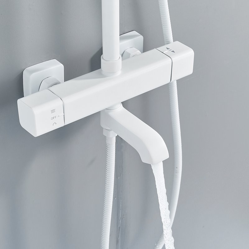 Душевая стойка Shevanik S3096C с термостатом, белый