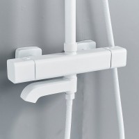 Душевая стойка Shevanik S3096C с термостатом, белый