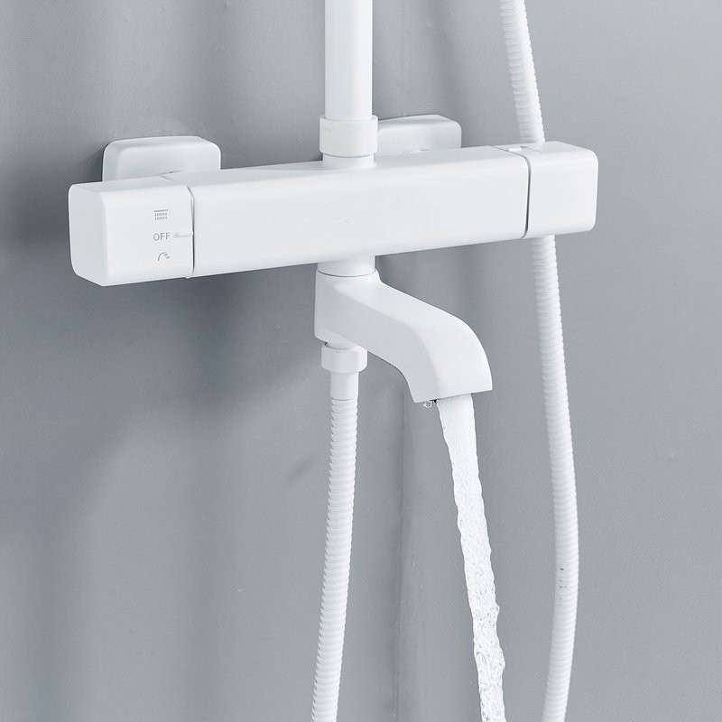 Душевая стойка Shevanik S3096C с термостатом, белый