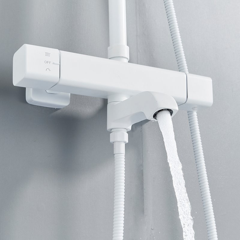 Душевая стойка Shevanik S3096C с термостатом, белый