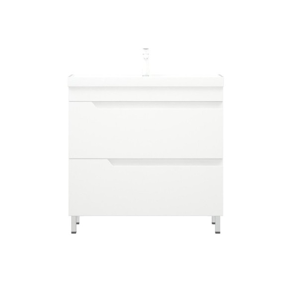 Тумба с раковиной Corozo Юрма 80 Z2 напольная, глянцевая белая