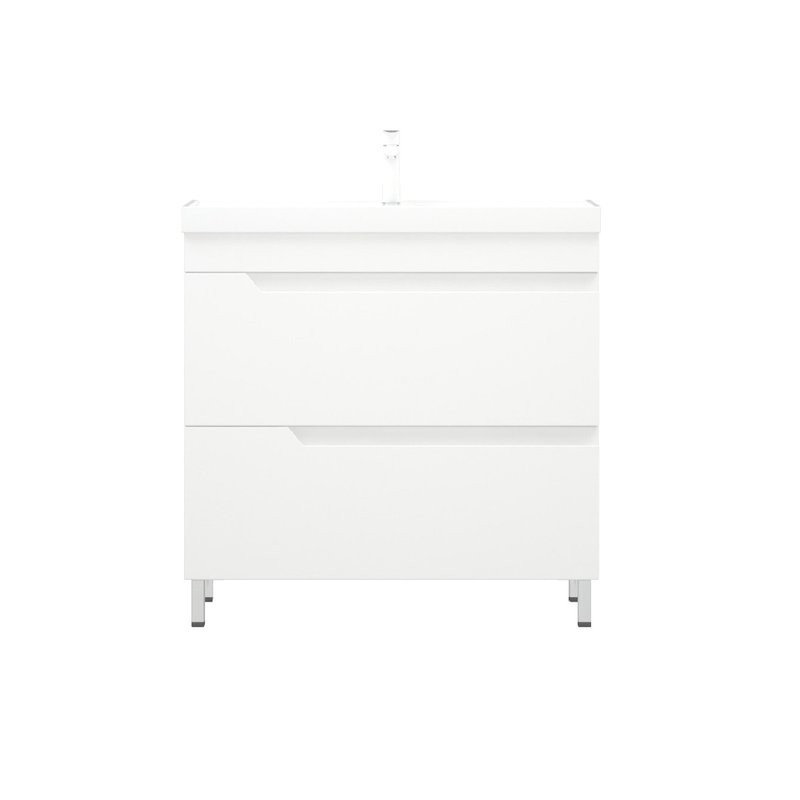 Тумба с раковиной Corozo Юрма 80 Z2 напольная, глянцевая белая