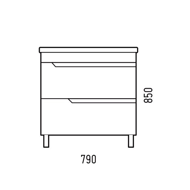 Тумба с раковиной Corozo Юрма 80 Z2 напольная, глянцевая белая