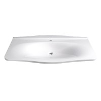 Мебельная раковина Belux Анжело 112 накладная, матовая белая, прямоугольная, искусственный мрамор