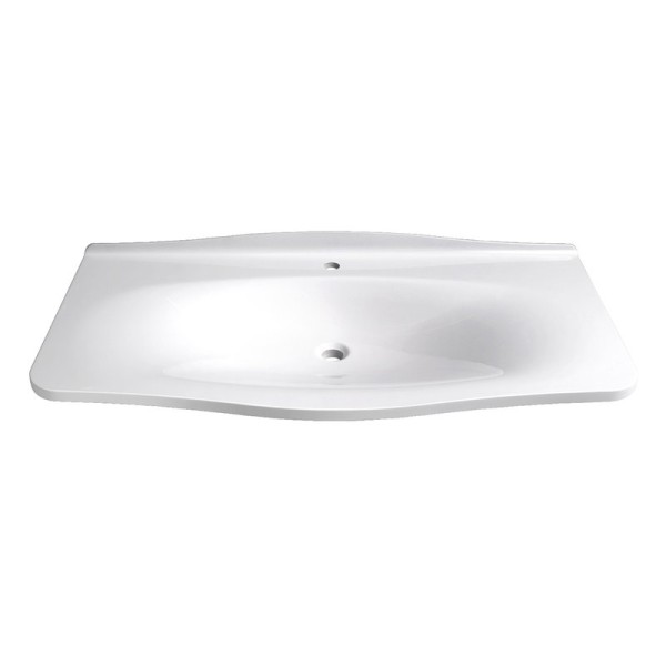 Мебельная раковина Belux Анжело 112 накладная, матовая белая, прямоугольная, искусственный мрамор