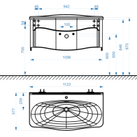 Мебельная раковина Belux Анжело 112 накладная, матовая белая, прямоугольная, искусственный мрамор
