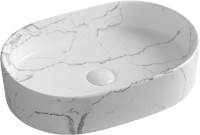 Накладная раковина Ceruttispa CR0055B MMW2 50, мрамор матовый белый