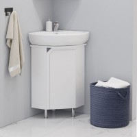 Тумба с раковиной Corozo Сириус 40 угловая, напольная, белая