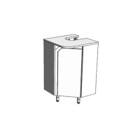 Тумба с раковиной Corozo Сириус 40 угловая, напольная, белая