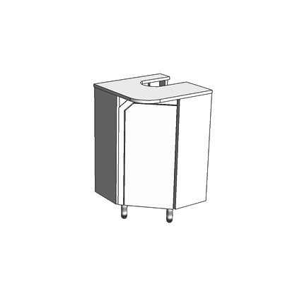 Тумба с раковиной Corozo Сириус 40 угловая, напольная, белая