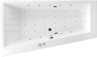 Акриловая ванна Excellent Sfera Slim Sfera Slim WAEX.SFL17S.NANO 170x100 см, угловая, левая, встраиваемая, с гидромассажем, белая, асимметричная, со сливом-переливом