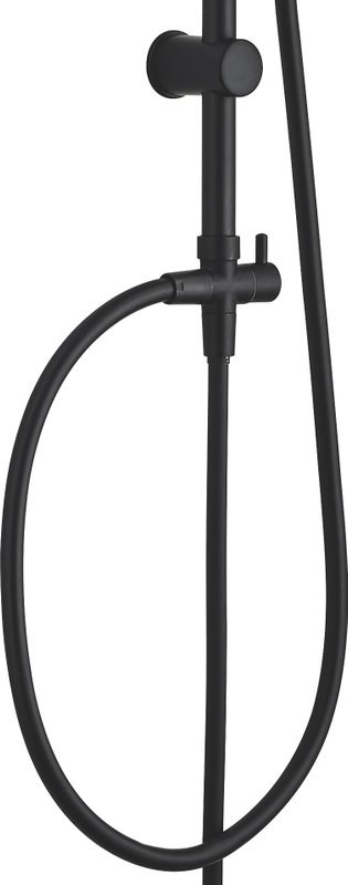 Душевой комплект Смеситель Aquanet Static AF330-20B чёрный матовый + Стойка Passion AF300-70-R-B чёрная матовая