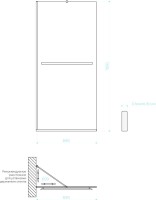 Душевая перегородка Maybahglass MGD-721-5у 69 см, профиль хром матовый, стекло бронза