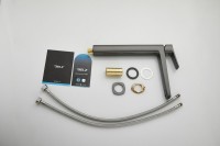 Смеситель для раковины BELZ B715 B11715-3 оружейная сталь