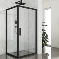 Душевой уголок Kubele DE019 S-CLN-BLMT 90х90 см, профиль матовый черный