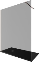 Душевая перегородка Allen Brau Infinity 1 3.21036.60.T 160 см, профиль медь браш, стекло тонированное