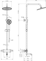 Душевая стойка Wonzon & Woghand WW-B3031-A3-BG брашированное золото