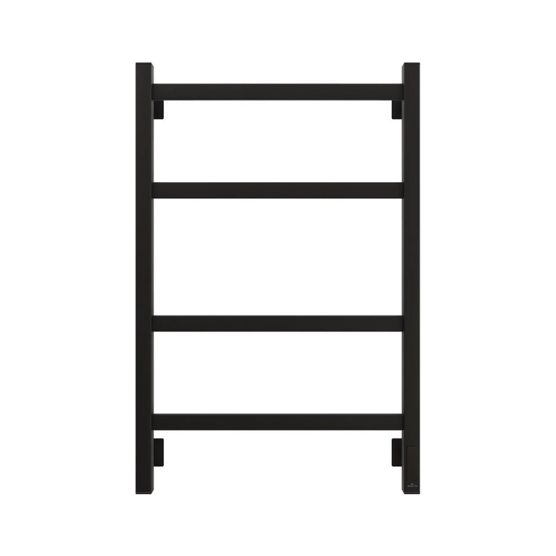 Полотенцесушитель электрический Grota Nosto 530х800 RAL9005 EL 80x55 см, подключение справа, слева, скрытое подключение справа, матовый черный, лесенка, из стали