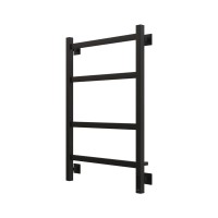 Полотенцесушитель электрический Grota Nosto 530х800 RAL9005 EL 80x55 см, подключение справа, слева, скрытое подключение справа, матовый черный, лесенка, из стали
