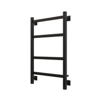 Полотенцесушитель электрический Grota Nosto 530х800 RAL9005 EL 80x55 см, подключение справа, слева, скрытое подключение справа, матовый черный, лесенка, из стали