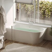 Акриловая ванна Sancos Veneto FB11 L 170x80 см, угловая, левая, пристенная, белая, асимметричная, с каркасом, со сливом-переливом