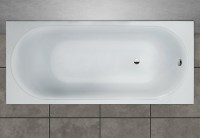 Ванна из искусственного камня Marmo Bagno Патриция 170x75 см, пристенная, белая, на ножках
