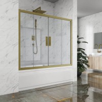 Шторка на ванну Kubele DE019 P4-CLN-BR 200х150 см, профиль бронза