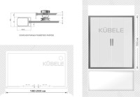 Шторка на ванну Kubele DE019 P4-CLN-BR 200х150 см, профиль бронза