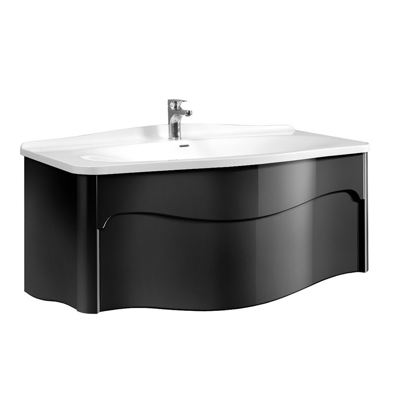 Тумба с раковиной Belux Анжело НП 110-01 подвесная, глянцевая черная