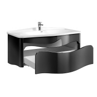 Тумба с раковиной Belux Анжело НП 110-01 подвесная, глянцевая черная