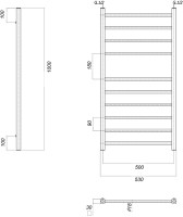 Полотенцесушитель водяной Domoterm Куба П10 50x80 хром