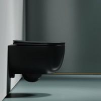 Комплект Унитаз подвесной Ceramicanova Modena Rimless CN6063MDH темный антрацит матовый + Инсталляция STWORKI + Кнопка 230823 хром матовый