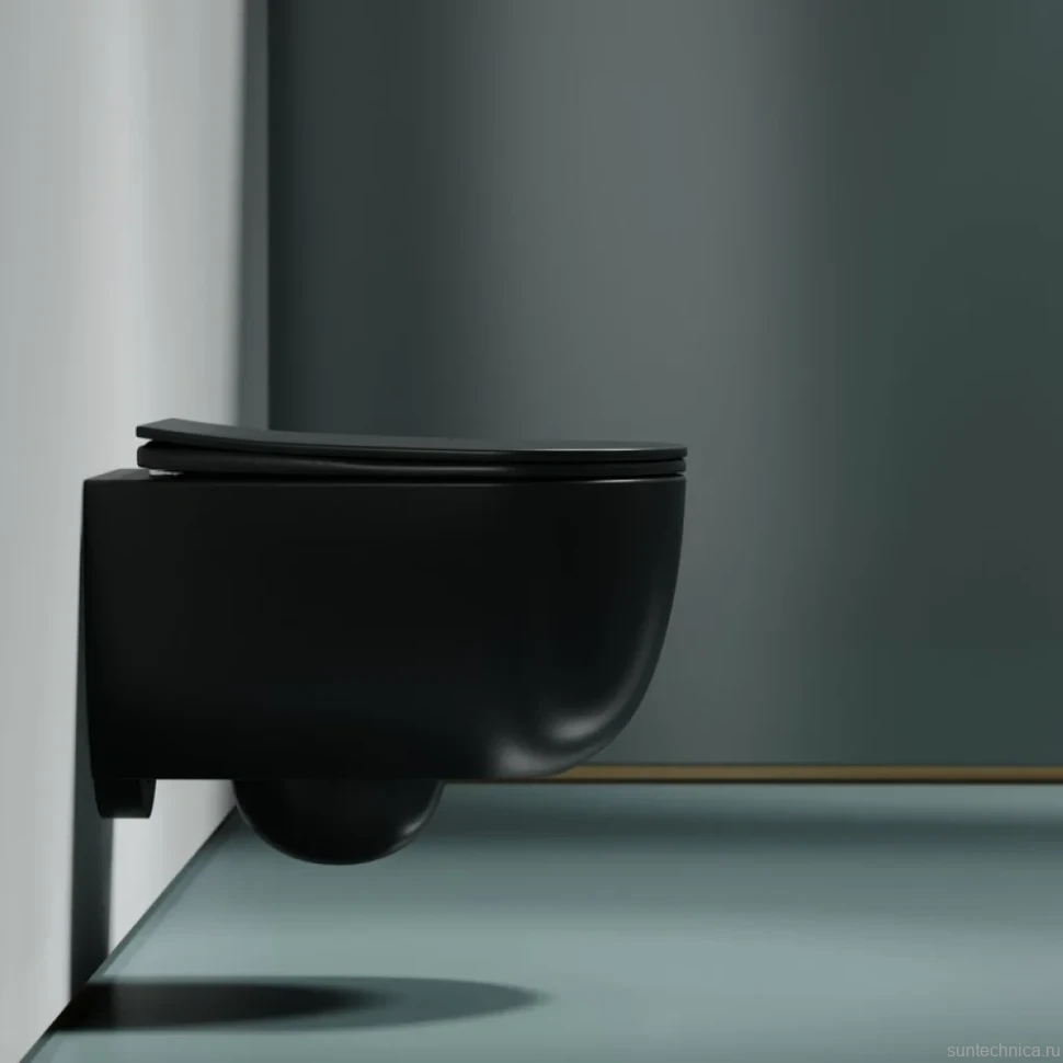 Комплект Унитаз подвесной Ceramicanova Modena Rimless CN6063MDH темный антрацит матовый + Инсталляция STWORKI + Кнопка 230823 хром матовый