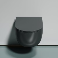 Комплект Унитаз подвесной Ceramicanova Modena Rimless CN6063MDH темный антрацит матовый + Инсталляция STWORKI + Кнопка 230823 хром матовый