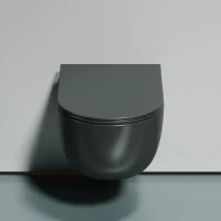 Комплект Унитаз подвесной Ceramicanova Modena Rimless CN6063MDH темный антрацит матовый + Инсталляция STWORKI + Кнопка 230823 хром матовый
