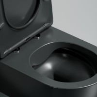 Комплект Унитаз подвесной Ceramicanova Modena Rimless CN6063MDH темный антрацит матовый + Инсталляция STWORKI + Кнопка 230823 хром матовый