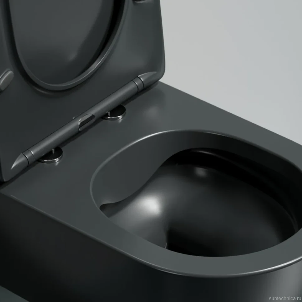 Комплект Унитаз подвесной Ceramicanova Modena Rimless CN6063MDH темный антрацит матовый + Инсталляция STWORKI + Кнопка 230823 хром матовый