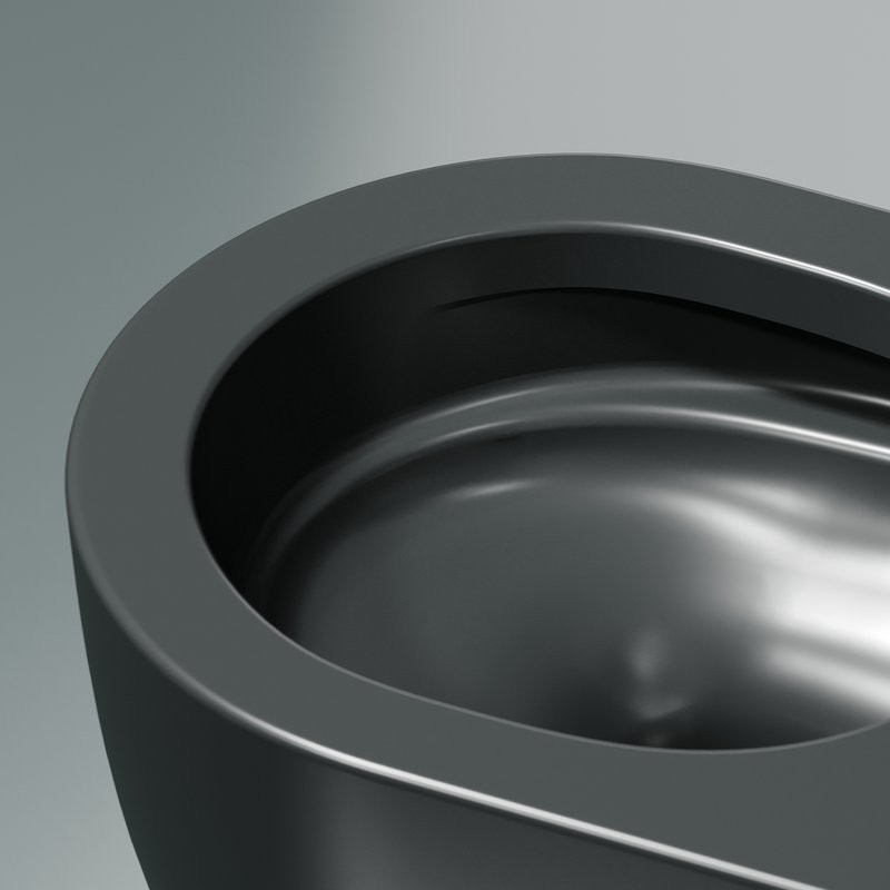 Комплект Унитаз подвесной Ceramicanova Modena Rimless CN6063MDH темный антрацит матовый + Инсталляция STWORKI + Кнопка 230823 хром матовый